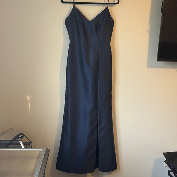 Alfred Sung Elegant Navy Blue Evening Gown - Picture 2 of 11